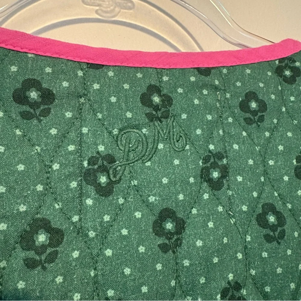 Damson Madder Diana green and pink quilted bow jacket - Picture 10 of 11